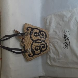 Brighton croc embossed butterfly wicker tote
